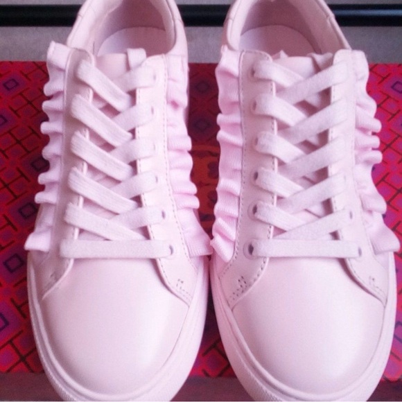 Tory Burch Tory Sport Ruffle Leather Sneakers NEW - Picture 2 of 6